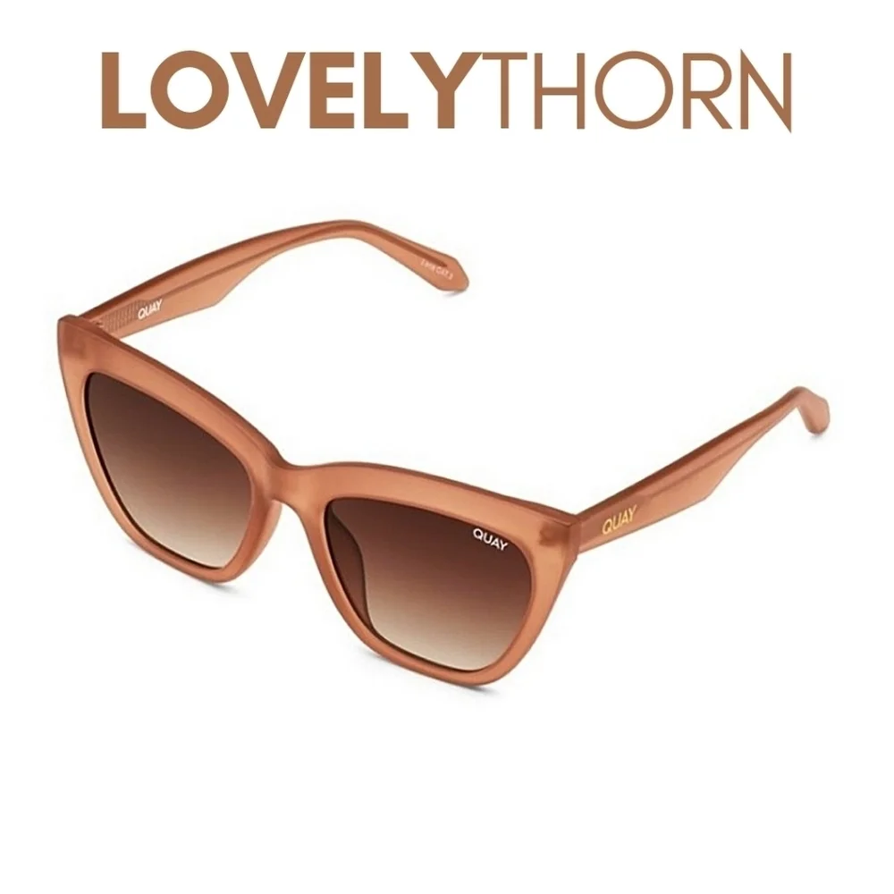 QUAY // ltd ed frosted caramel brown frame brown gradient lens cateyes